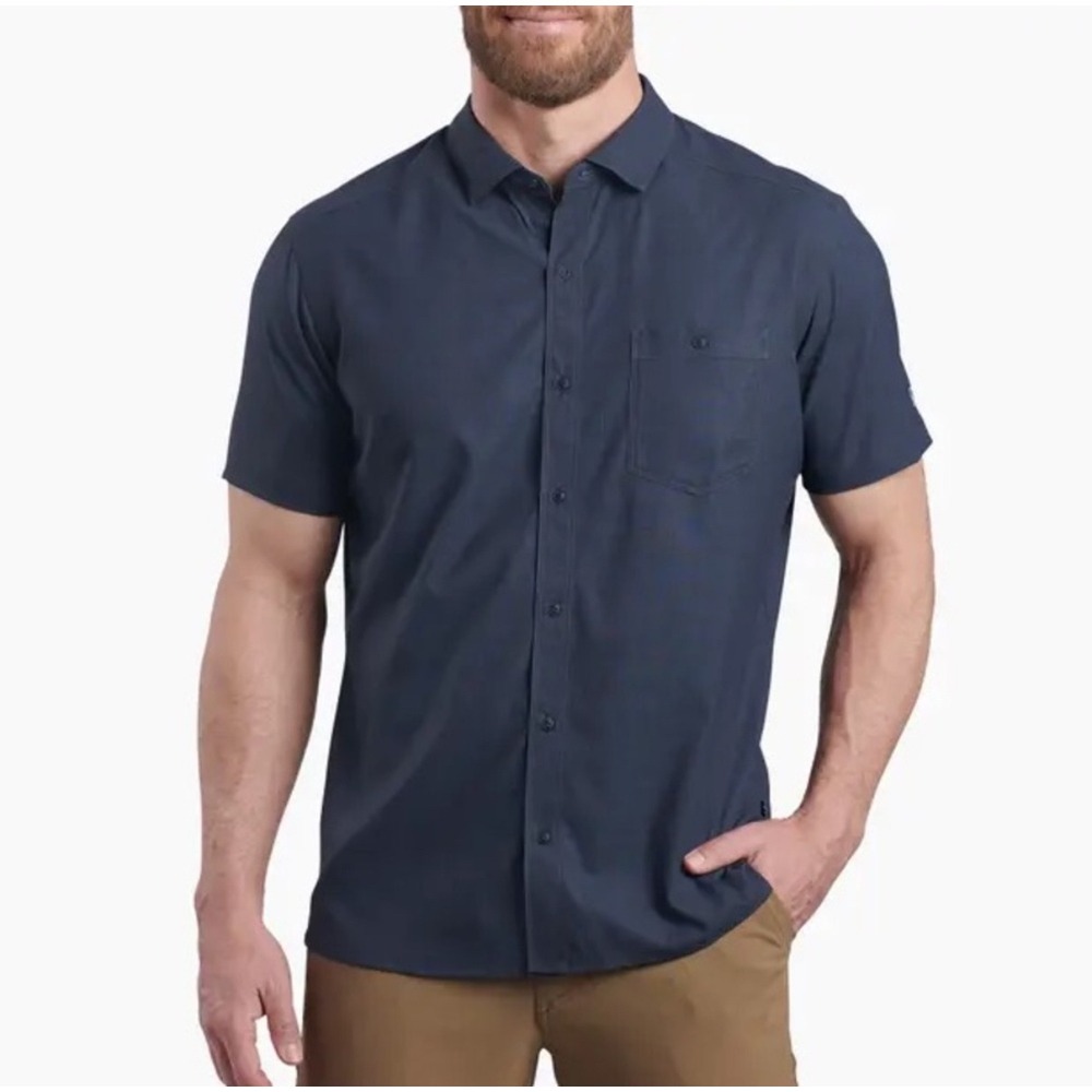 NWT KUHL Persuadr SS Shirt Mens XL Night Blue UPF 50+ Short Sleeve Performance
